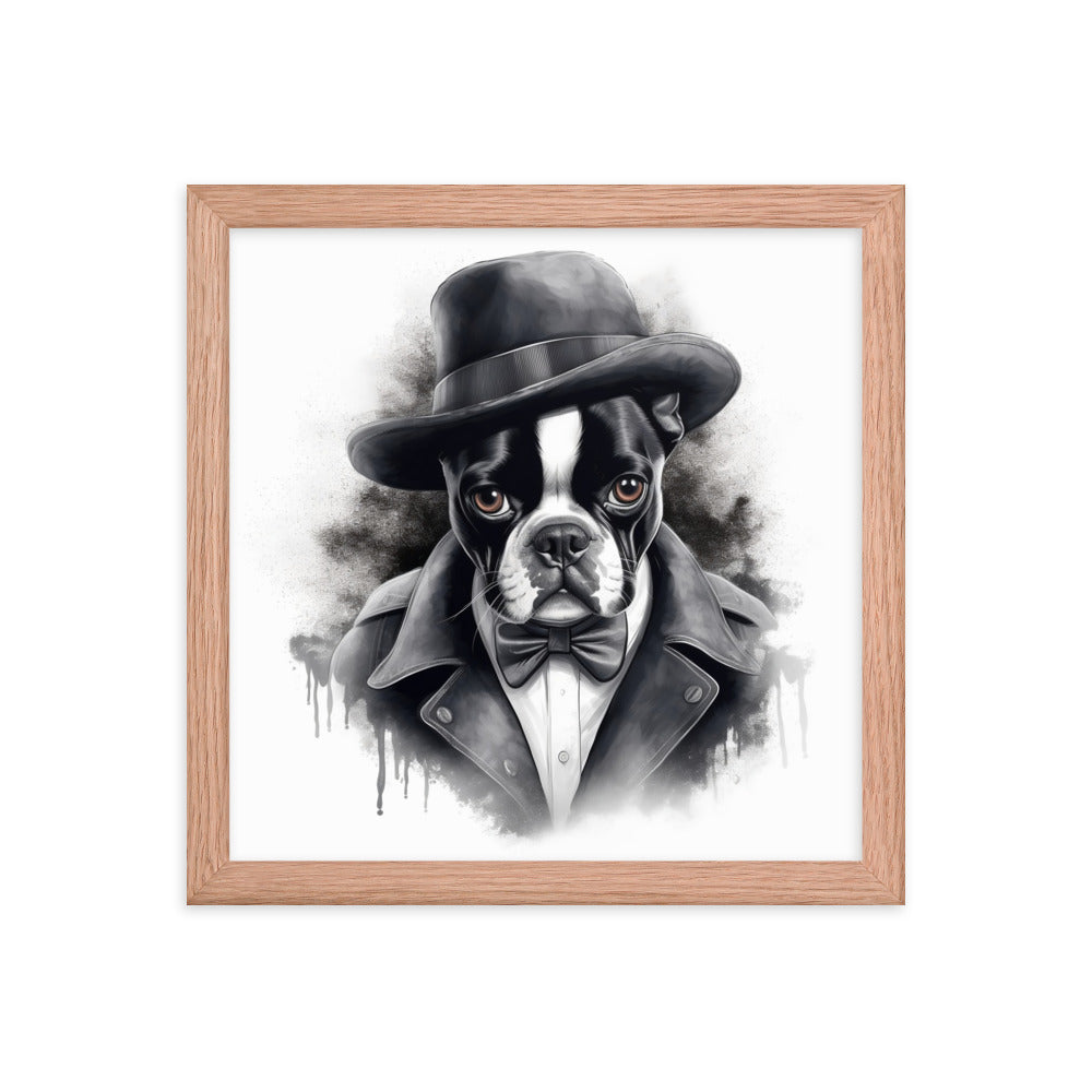 Boston Terrier Gentleman on Framed Poster