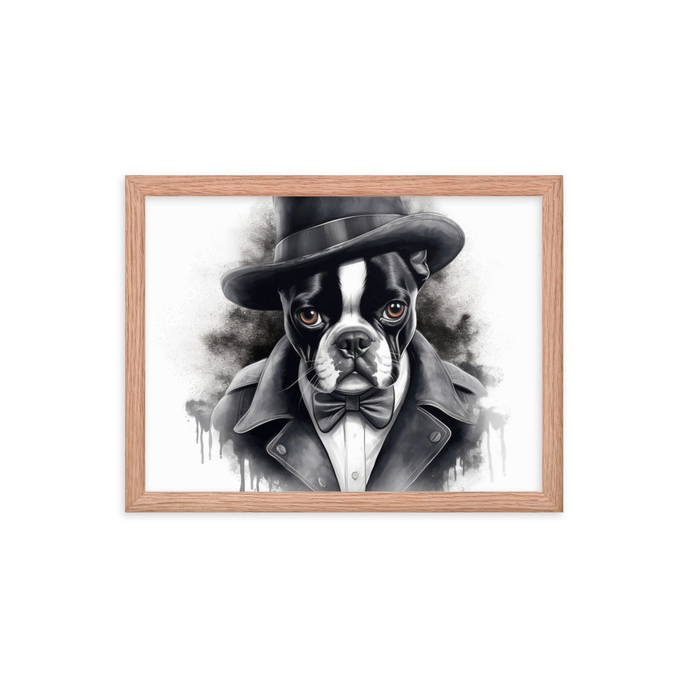 Boston Terrier Gentleman on Framed Poster