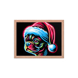 Bright Boston Holiday - Santa Pup Style Framed Poster