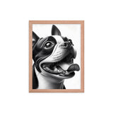 Overjoyed Boston Terrier Dog Framed Poster