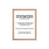 Zoomies Definition Framed Poster