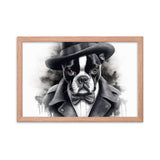 Boston Terrier Gentleman on Framed Poster