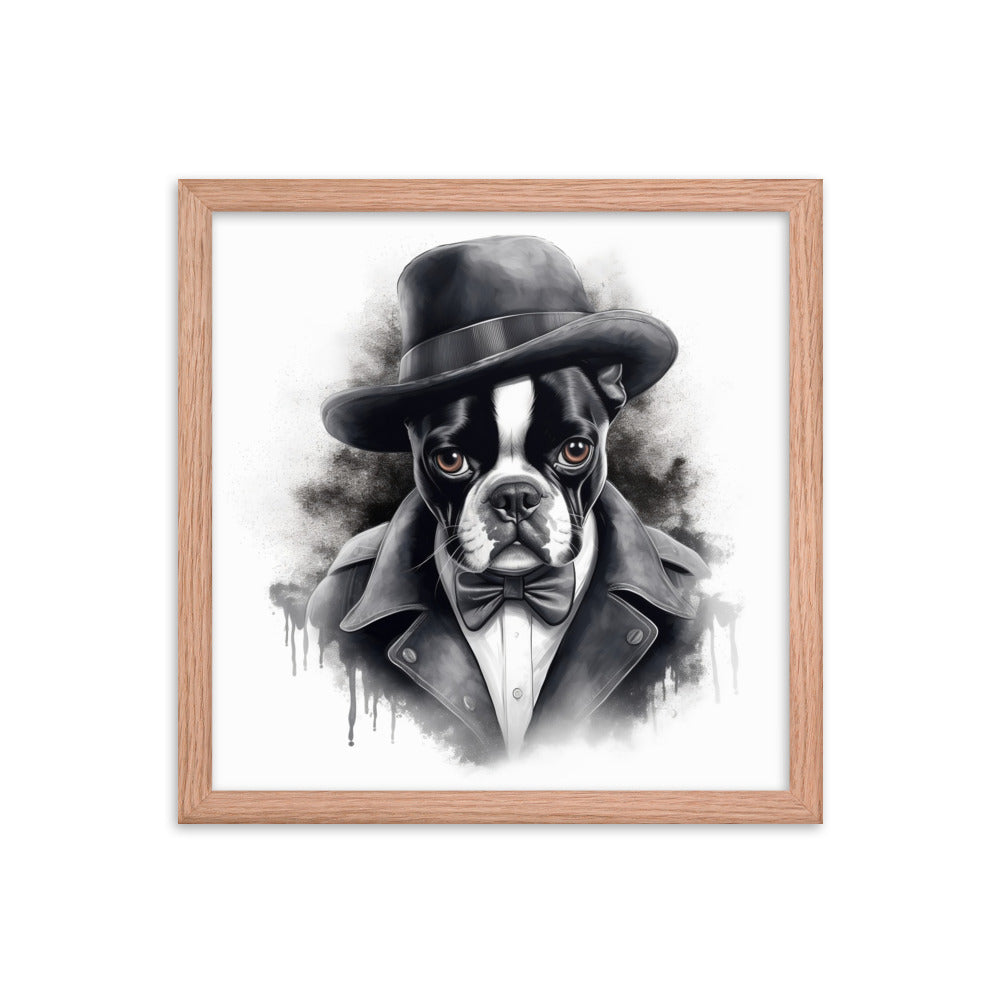 Boston Terrier Gentleman on Framed Poster
