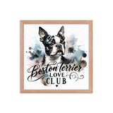 Elegant Watercolor Boston Terrier Art Framed Poster - Boston Terrier Love Club
