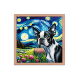 Starry Night - Boston Terrier Dog Framed Poster