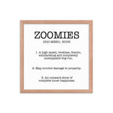Zoomies Definition Framed Poster