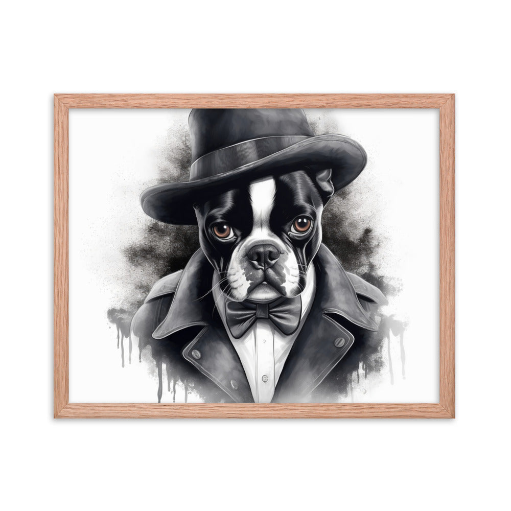 Boston Terrier Gentleman on Framed Poster