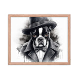 Boston Terrier Gentleman on Framed Poster