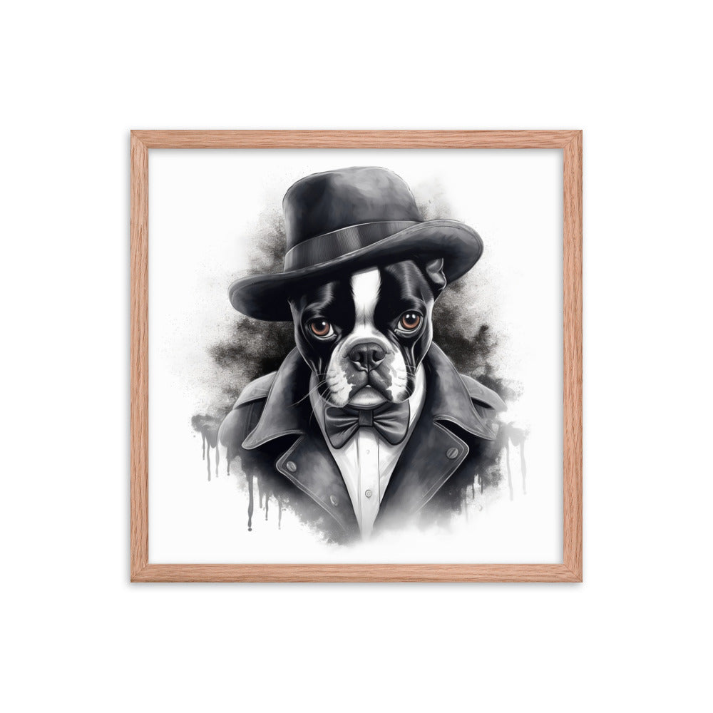 Boston Terrier Gentleman on Framed Poster
