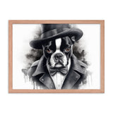 Boston Terrier Gentleman on Framed Poster