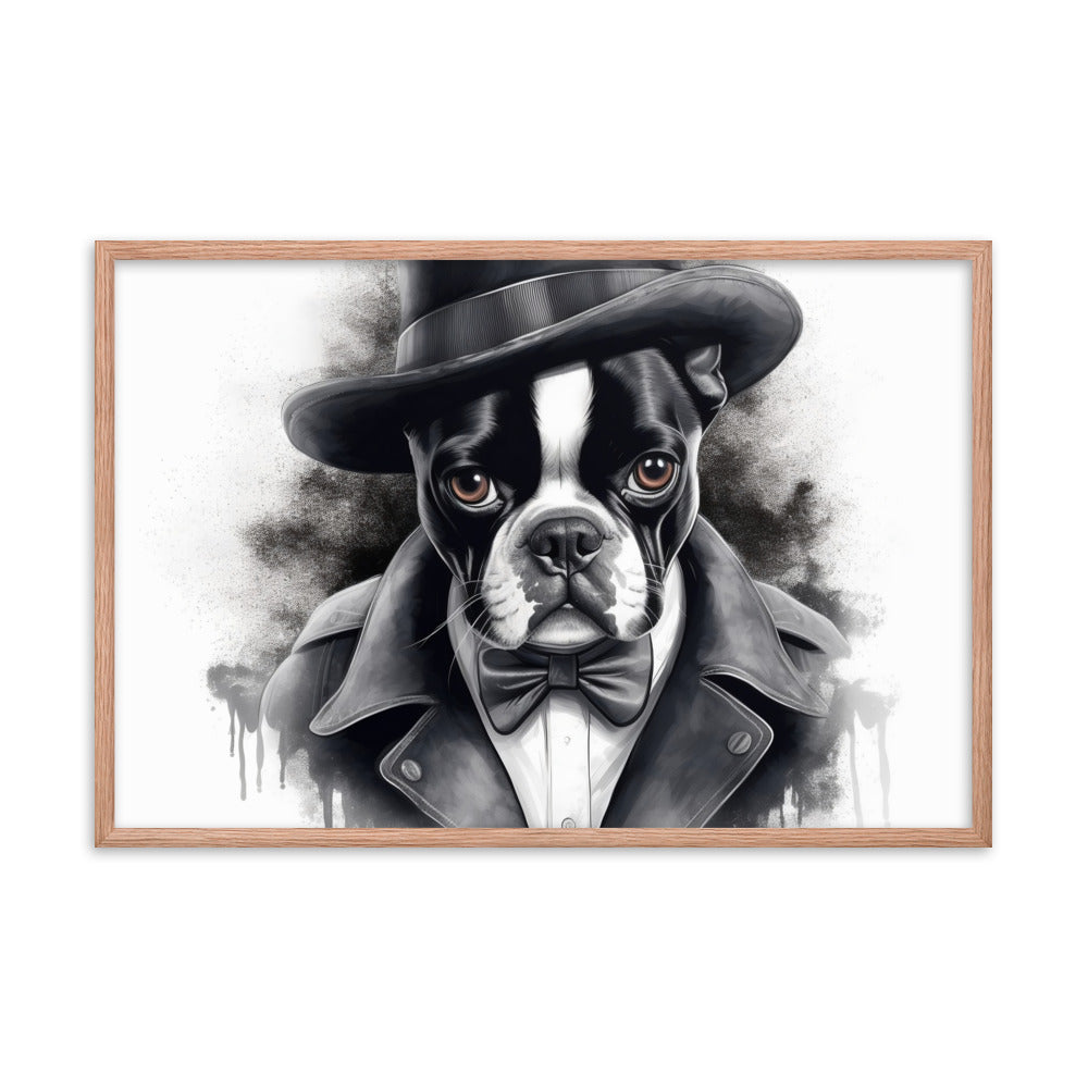 Boston Terrier Gentleman on Framed Poster