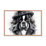 Boston Terrier Gentleman on Framed Poster
