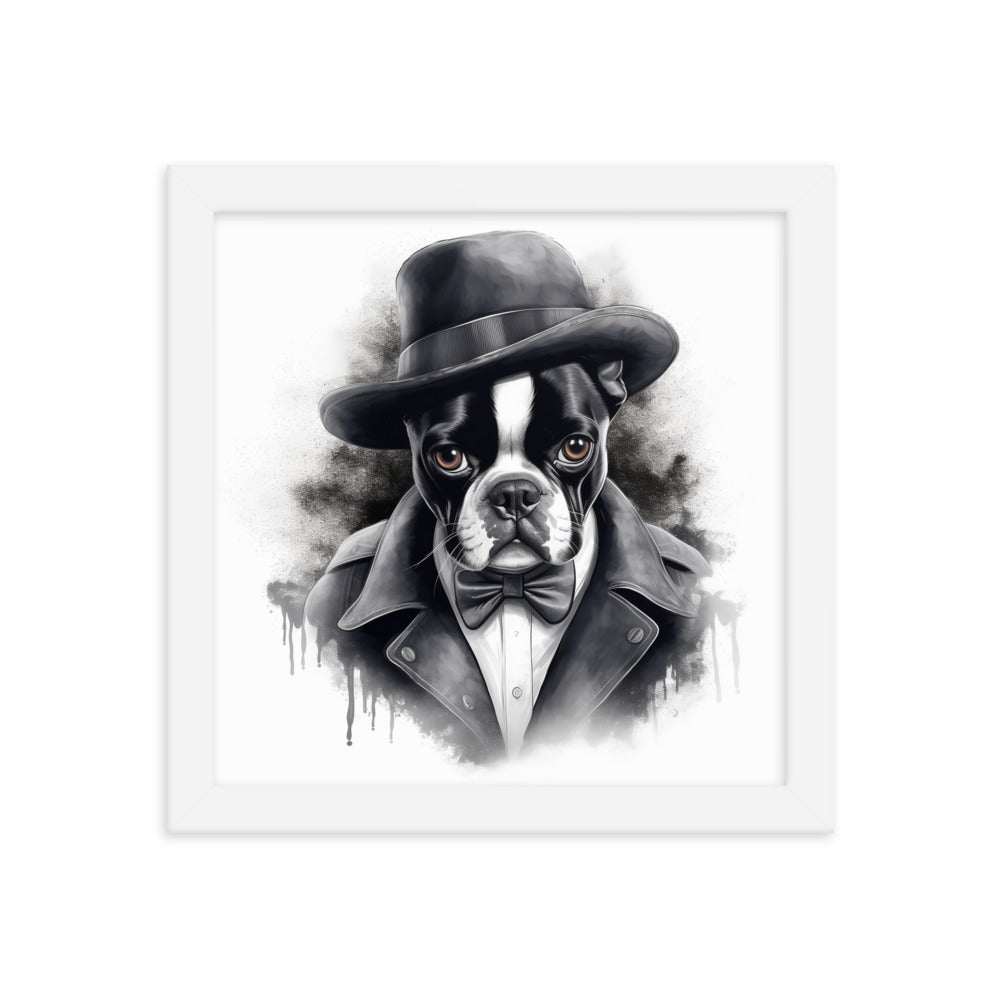Boston Terrier Gentleman on Framed Poster