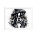 Boston Terrier Gentleman on Framed Poster