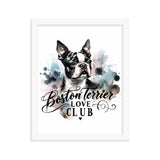 Elegant Watercolor Boston Terrier Art Framed Poster - Boston Terrier Love Club