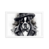 Boston Terrier Gentleman on Framed Poster