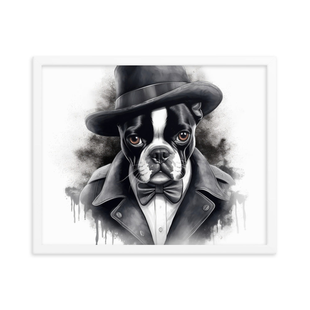 Boston Terrier Gentleman on Framed Poster
