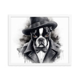 Boston Terrier Gentleman on Framed Poster