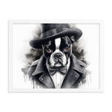Boston Terrier Gentleman on Framed Poster