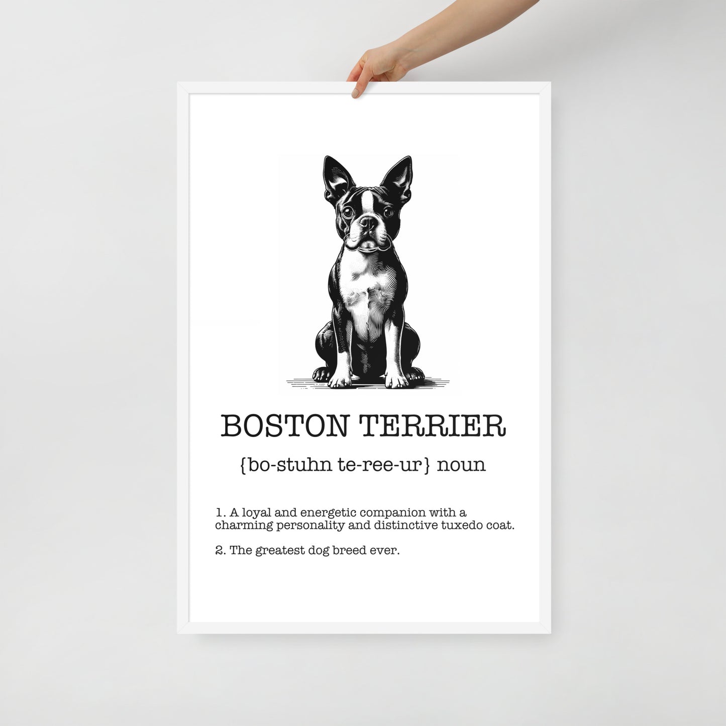 Boston Terrier Definition Framed Poster