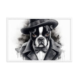 Boston Terrier Gentleman on Framed Poster