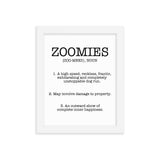 Zoomies Definition Framed Poster