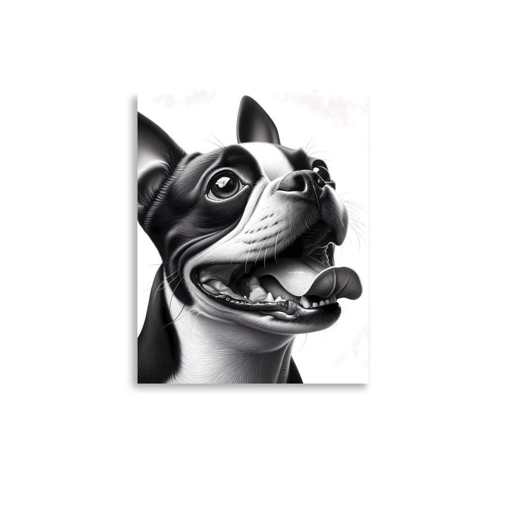 Overjoyed Boston Terrier Dog Poster
