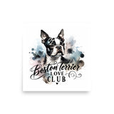 Elegant Watercolor Boston Terrier Art Poster - Boston Terrier Love Club