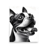 Overjoyed Boston Terrier Dog Poster