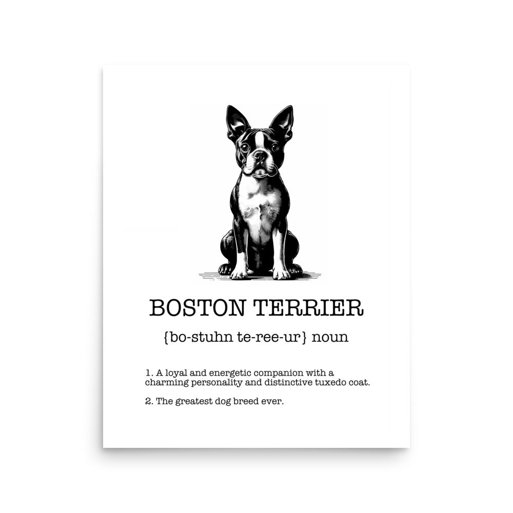 Boston Terrier Definition Poster