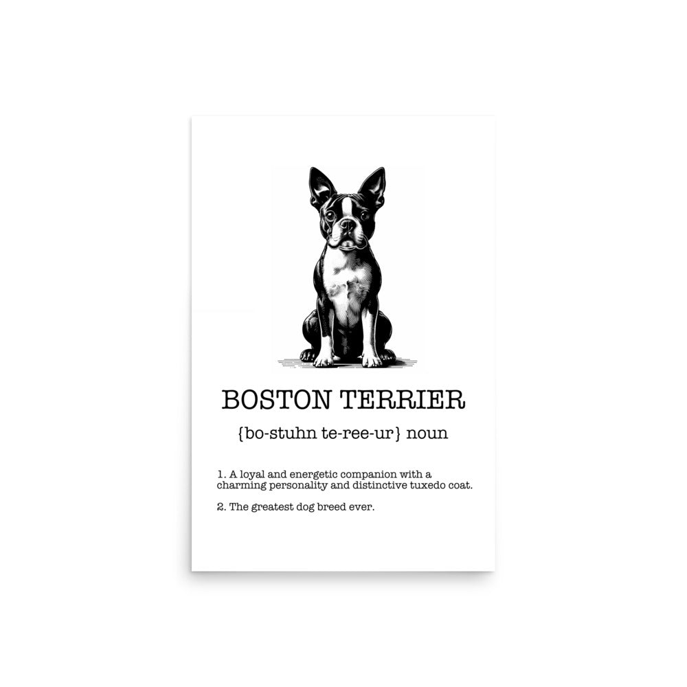 Boston Terrier Definition Poster