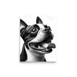 Overjoyed Boston Terrier Dog Poster