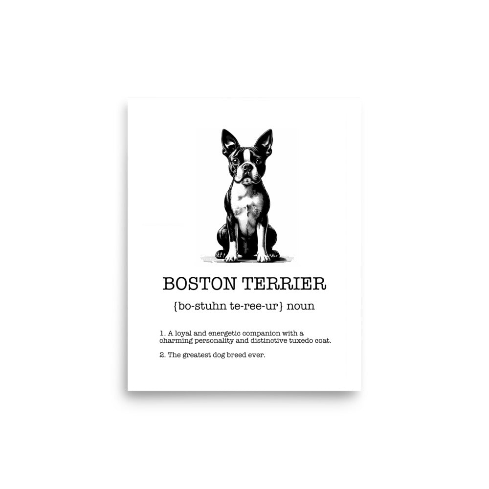 Boston Terrier Definition Poster