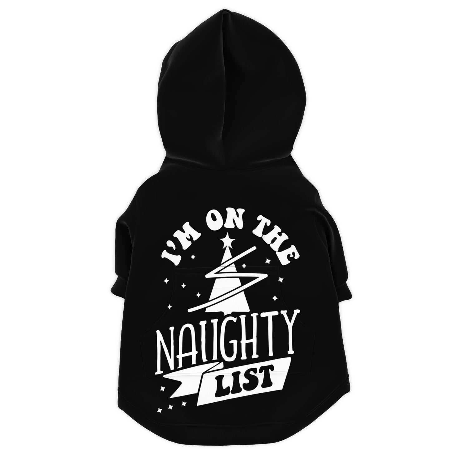 I'm On The Naughty List Christmas Dog Zip-Up Hoodie - Black