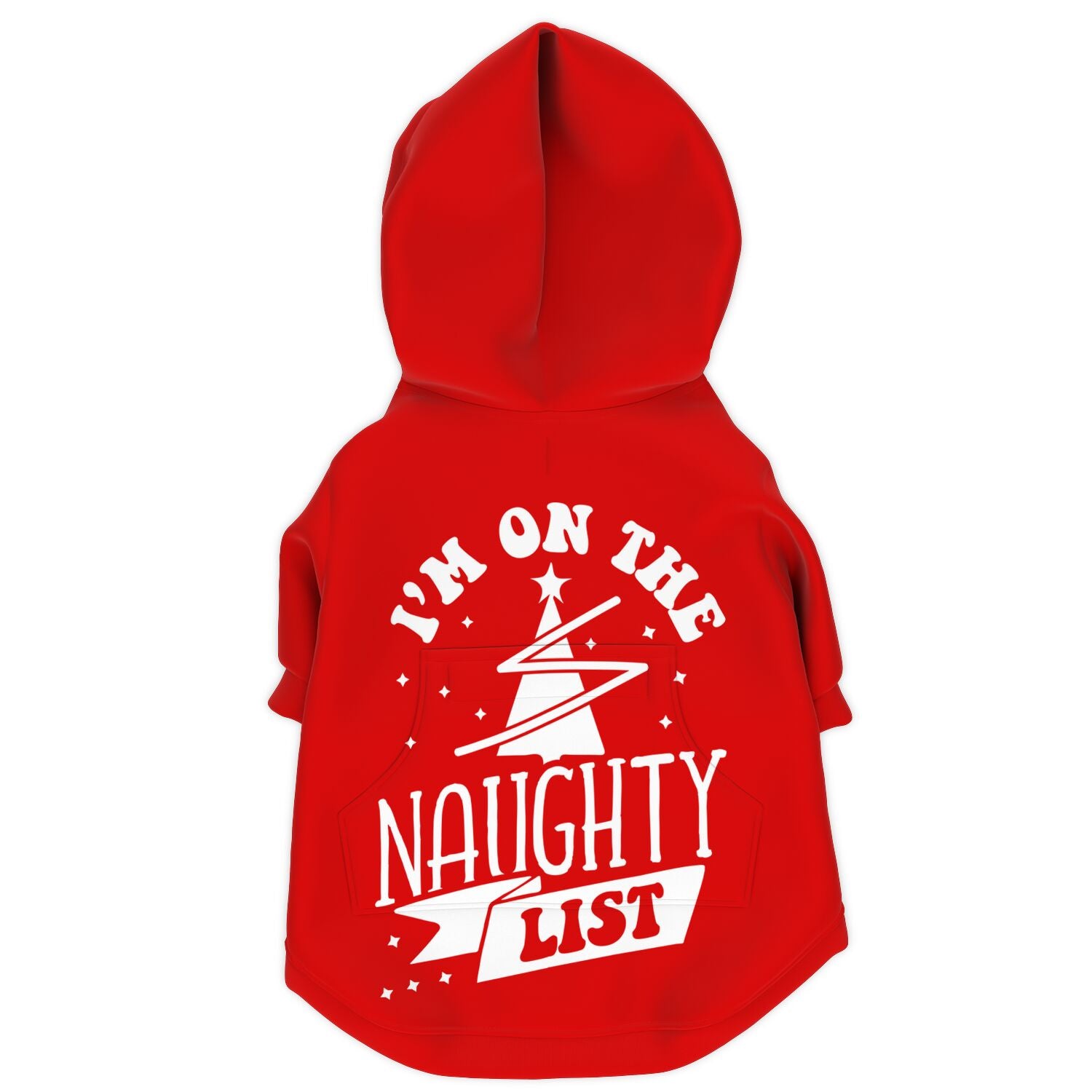 I'm On The Naughty List Christmas Dog Zip-Up Hoodie - Red