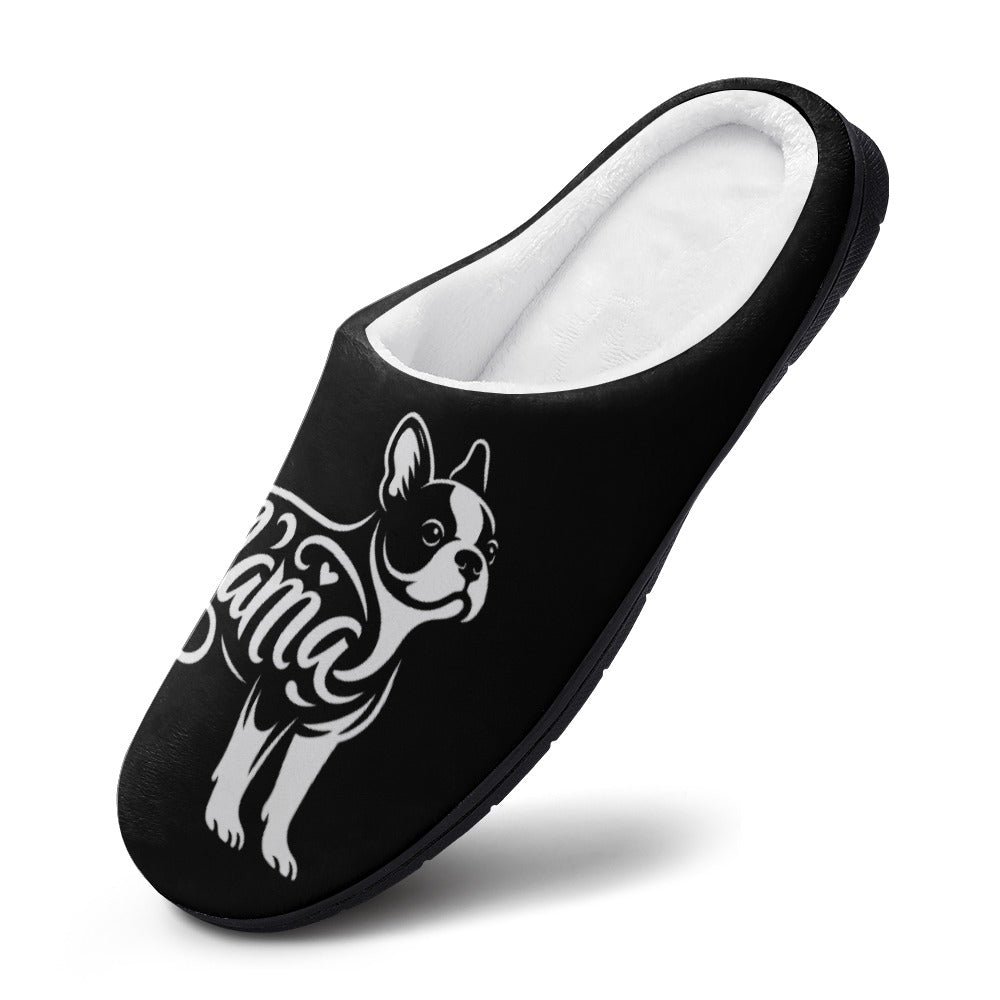Boston Terrier Mama Cotton Slippers