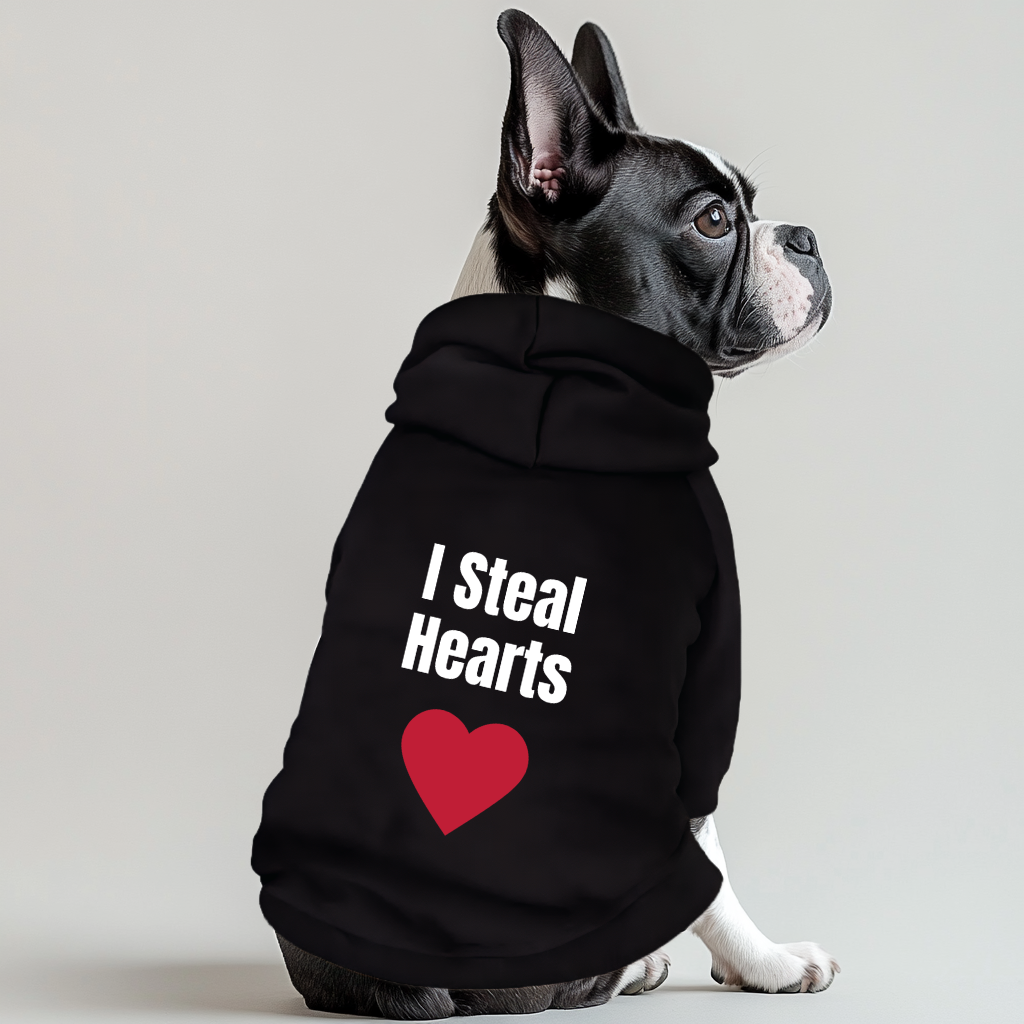 I Steal Hearts 100% Cotton Dog Fleece Hoodie