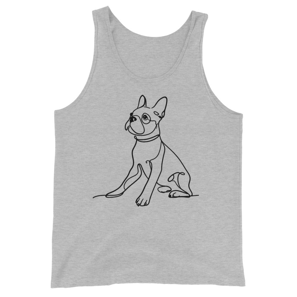 Line Drawn Boston Terrier Dog Unisex Tank Top