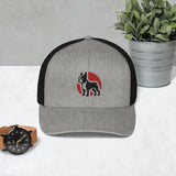 Boston Terrier Silhouette Logo Trucker Cap