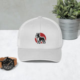 Boston Terrier Silhouette Logo Trucker Cap