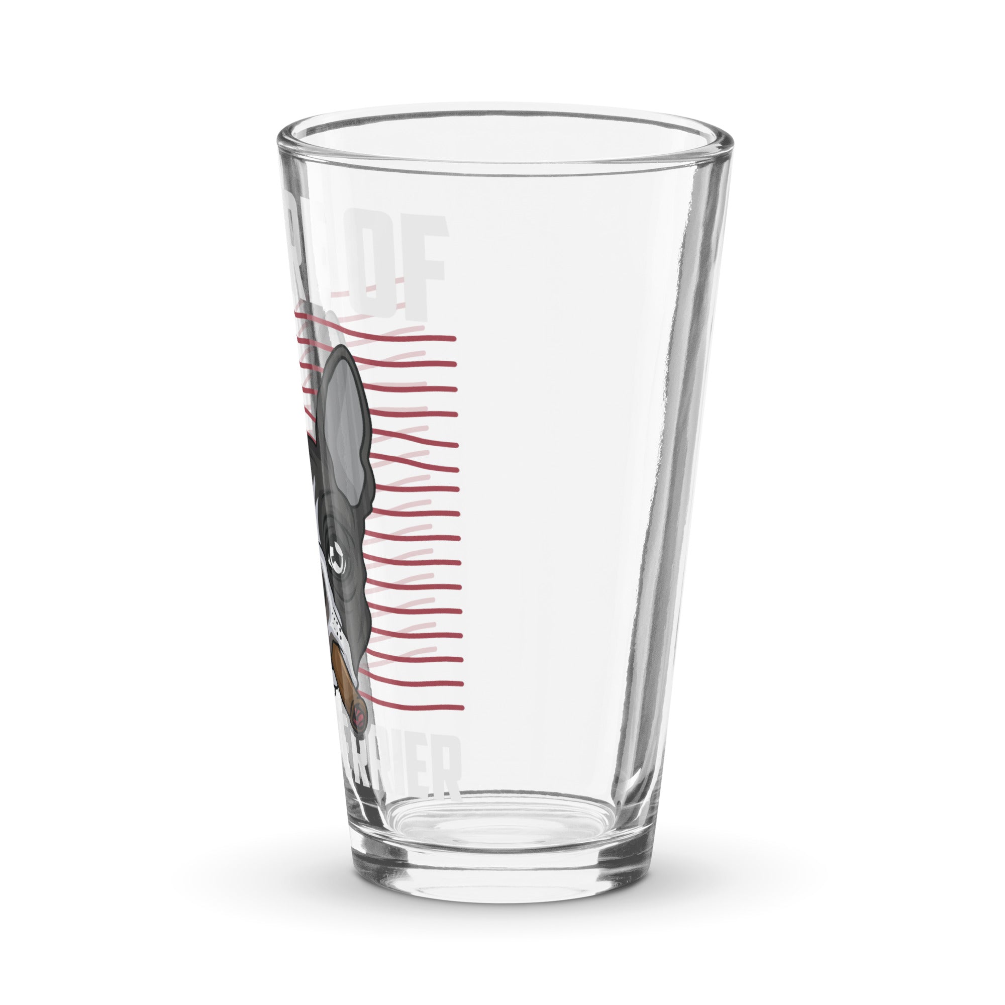 Beware Of Boston Terrier Shaker Pint Glass