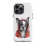 Boston Terrier in a Red Hoodie on Tough Case for iPhone