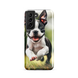 Playful Boston Terrier Puppy Tough case for Samsung