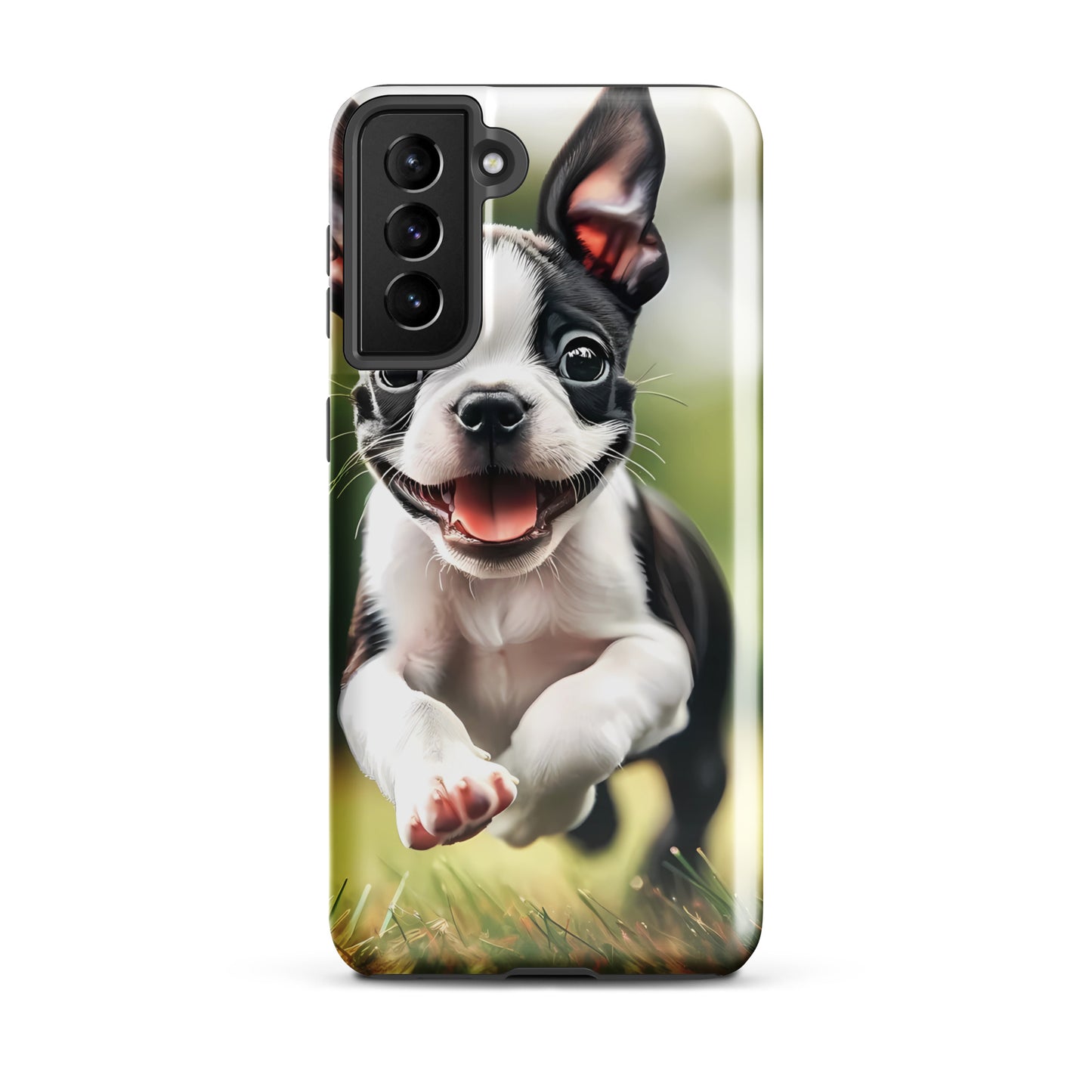 Playful Boston Terrier Puppy Tough case for Samsung