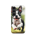 Playful Boston Terrier Puppy Tough case for Samsung