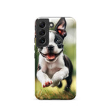 Playful Boston Terrier Puppy Tough case for Samsung