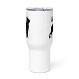Custom Name with Boston Terrier Silhouette Travel Mug with a Handle