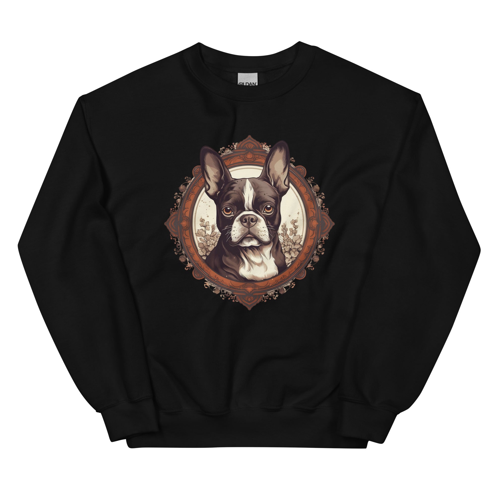 Vintage-Inspired Red Brown Boston Terrier Sweatshirt