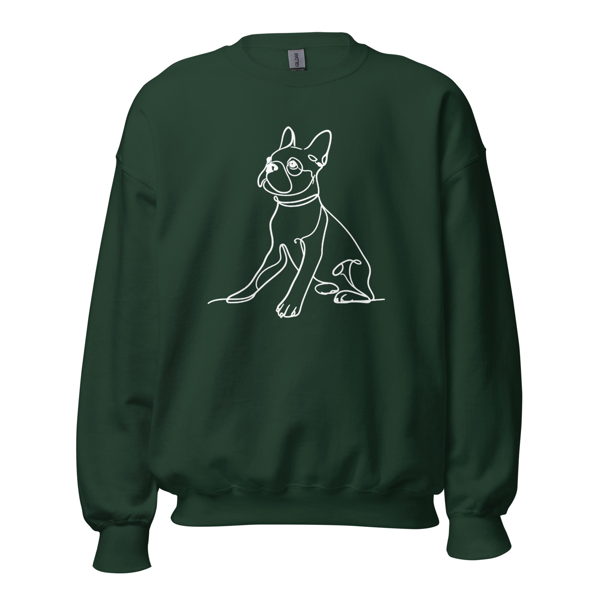 Line Drawn Boston Terrier Dog Unisex Sweatshirt