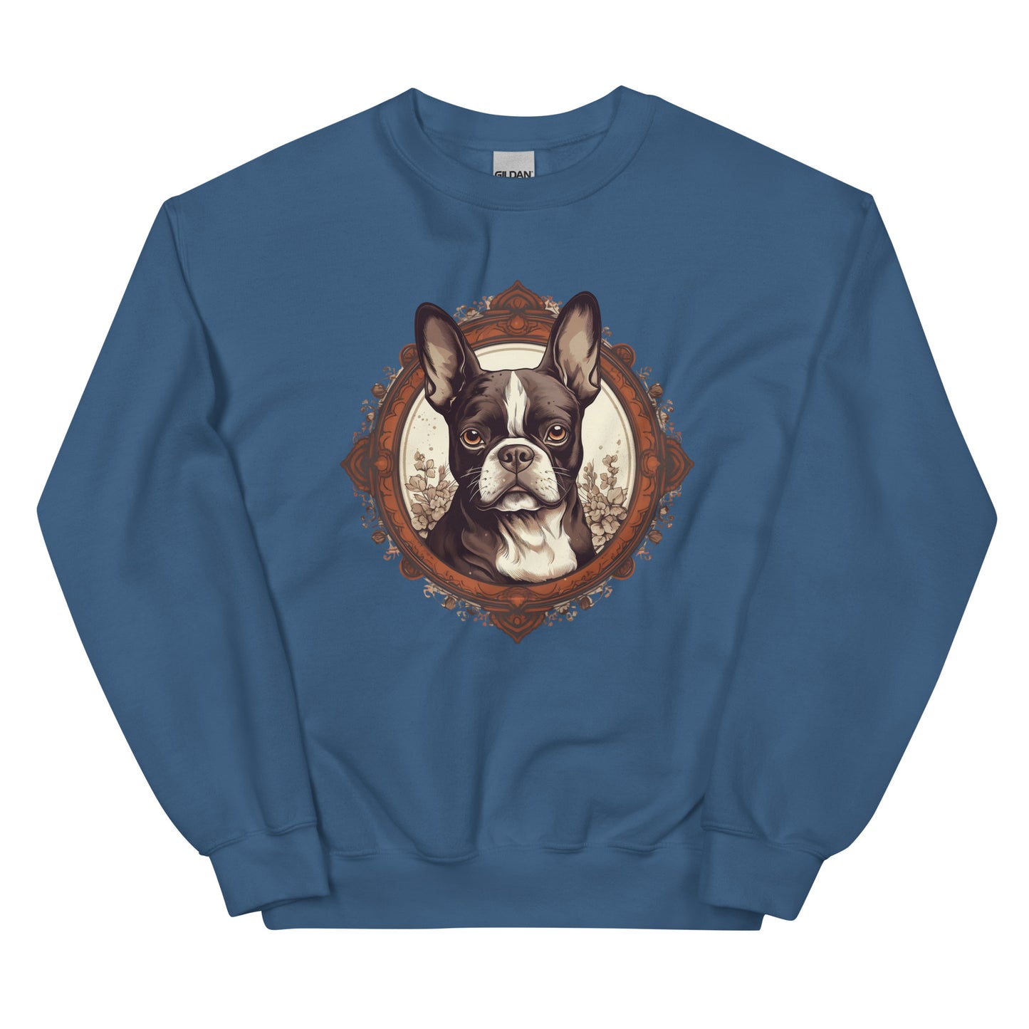 Vintage-Inspired Red Brown Boston Terrier Sweatshirt